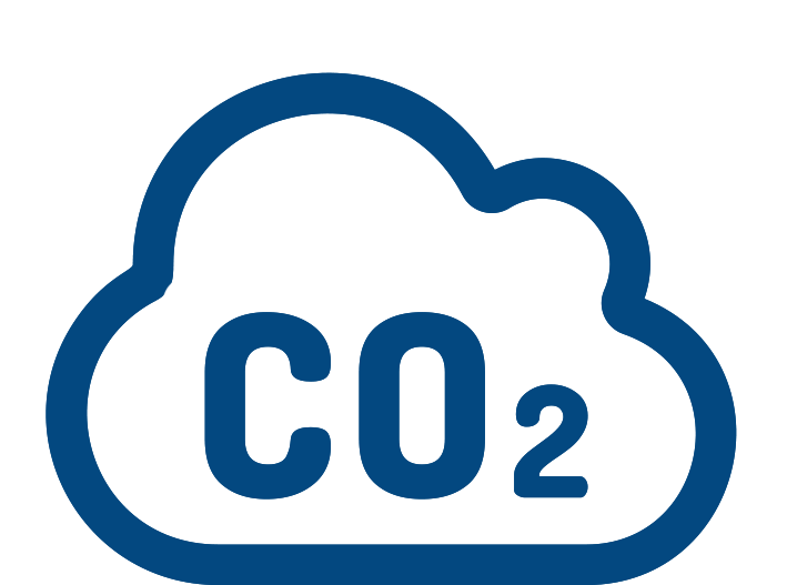 Wolke mit dem Schriftzug CO2 als Symbol für eine mögliche CO2 Einsparung durch Wasserstoff unseren Potenzialanalysen